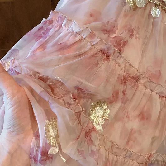 Girls' Summer Dress 2025 New Vacation Princess Dress Children's Baby Stylish Tank Top Skirt Floral Dress