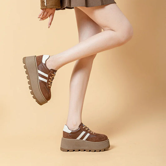 Women's shoes 2026 spring casual new thick soled shoes student sports shoes for women