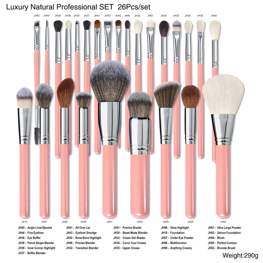 26 Pcs Professional Blending Makeup Brushes Set Foundation Concealer Eyeshadow Powder Blush Cosmetic Brush Make Up Beauty Tool