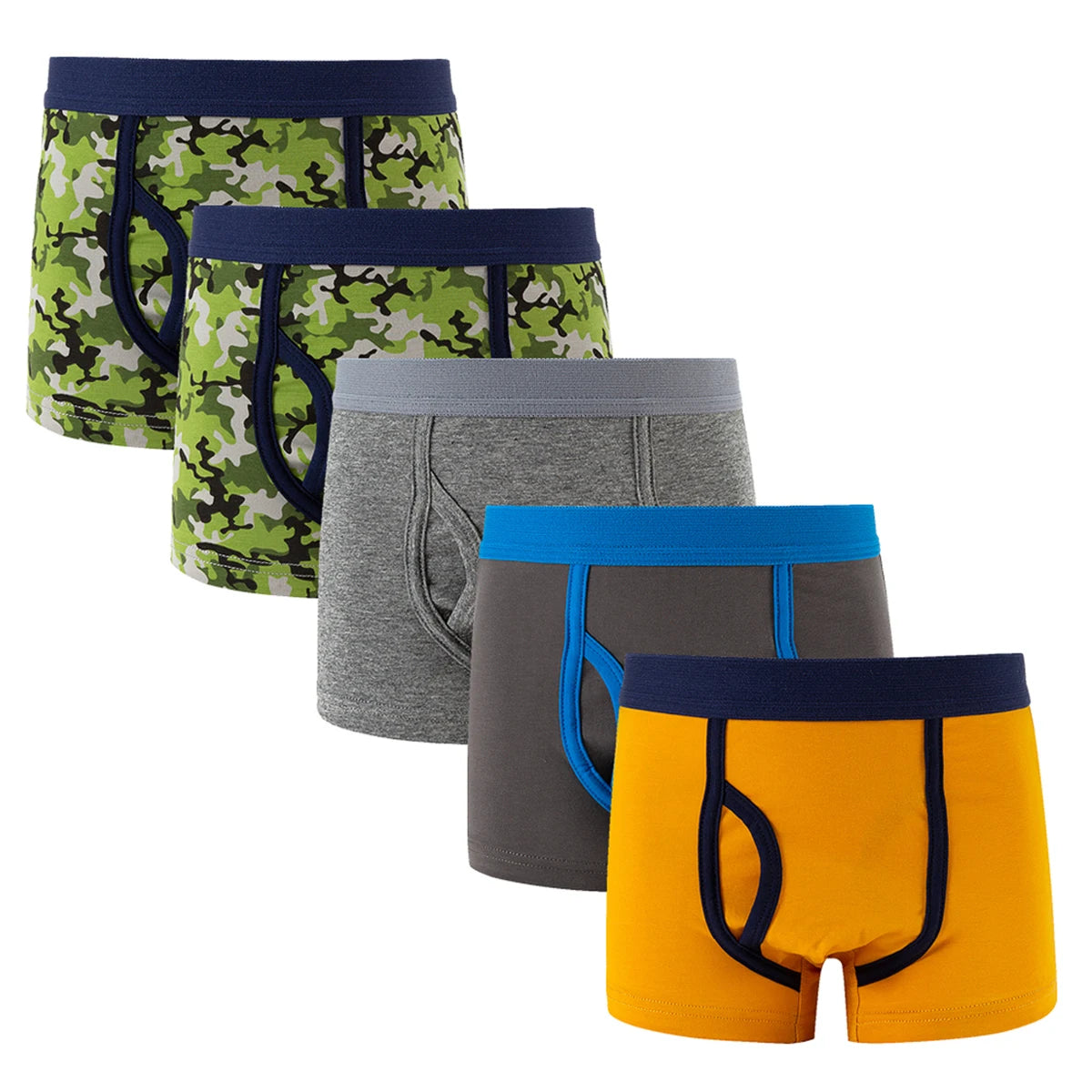 5 pieces/set of boys' cute boxer briefs cotton comfortable underwear