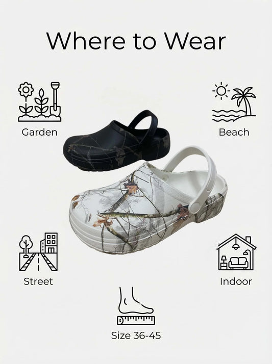 Women's Fashionable Closed-Toe Slippers with Branch Print Pattern, Comfortable, Lightweight, Durable, and Versatile for All Seasons