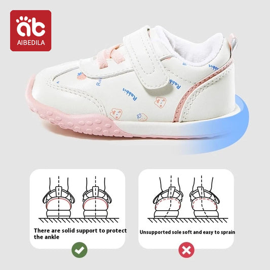 Baby Walking Shoes Girls Soft Soles Anti-skid Children's Casual Sneaker Shoes Adding Velvet Warm Baby Girl Shoes