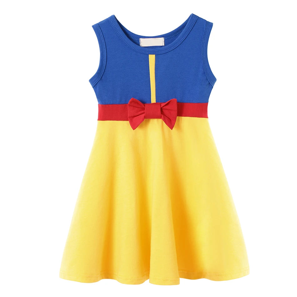 Summer Casual Dress for Girls Mermaid Dress One-Shoulder Sling Short Sleeve Cosplay Princess Costume Casual Vest 2-10 Years