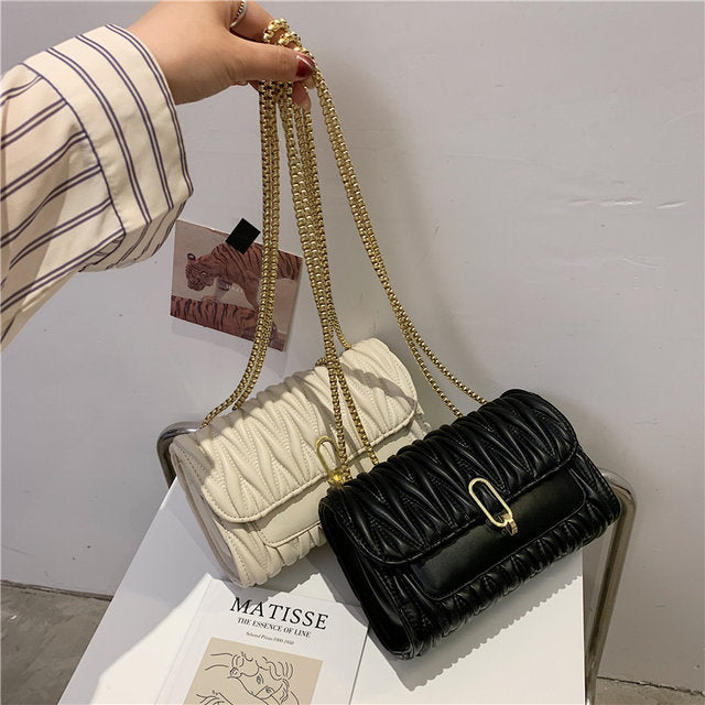 QUEENSHOW Luxury Brand Women Handbag New Fashion Chain Female Shoulder Bag High Quality Leather Designer Crossbody Bags Purses