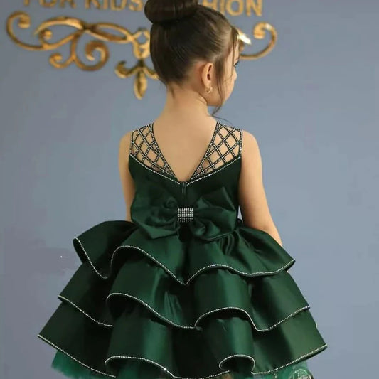 Customized Flower Girl Dresses Hollow Out Ball Gown Sleeveless Round Neck Kid For Wedding Party Birthday Dress платье для девочк