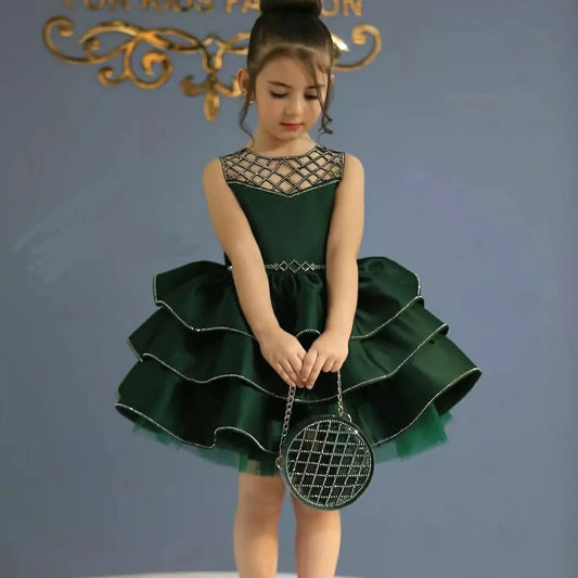 Customized Flower Girl Dresses Hollow Out Ball Gown Sleeveless Round Neck Kid For Wedding Party Birthday Dress платье для девочк