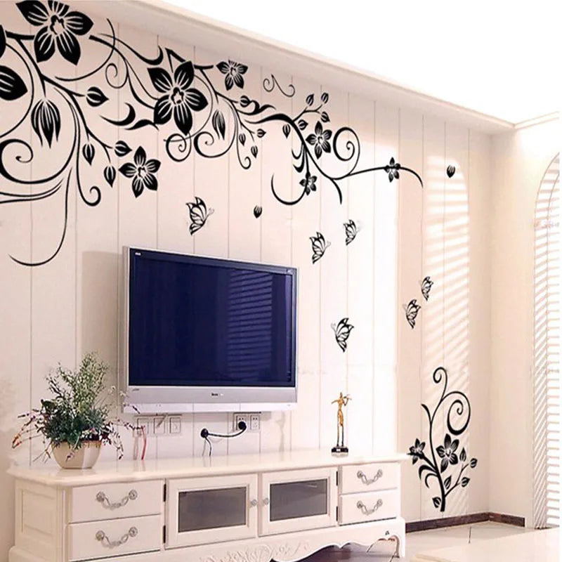 Hot DIY Beatiful Wall Art Decal Decoration Fashion Romantic Flower Wall Stickers Home Decor 3D Wallpaper Mural Poster