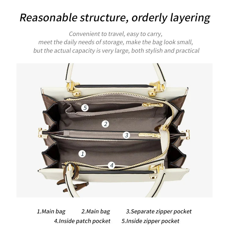 Women's Handbags Shoulder Bags For Female Luxury Designer Top-Handle Tote Bag Purse Wallet Quality Leather