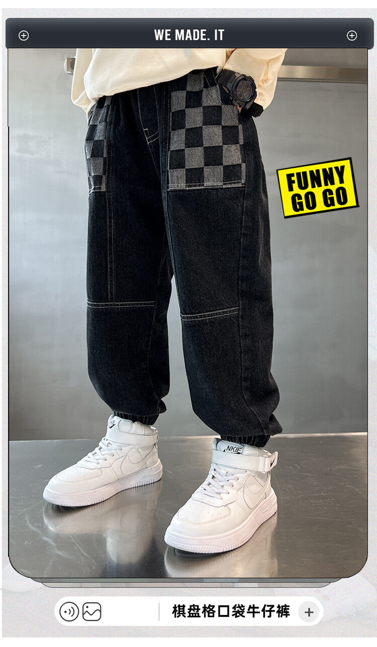 Boys Jeans For Children's Pants Kids New Clothing Trousers Loose Spring/Autumn Clothes Teenager Casual Jeans 4-14Y