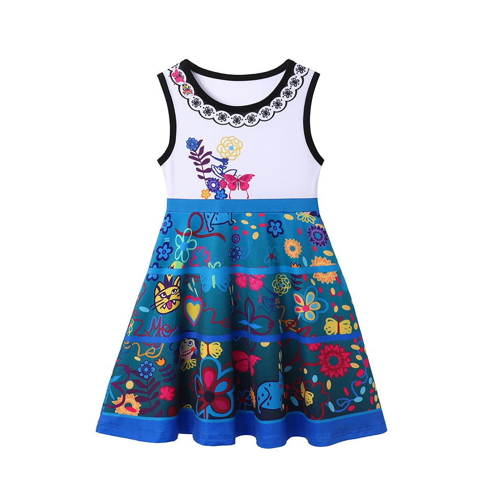 Summer Casual Dress for Girls Mermaid Dress One-Shoulder Sling Short Sleeve Cosplay Princess Costume Casual Vest 2-10 Years