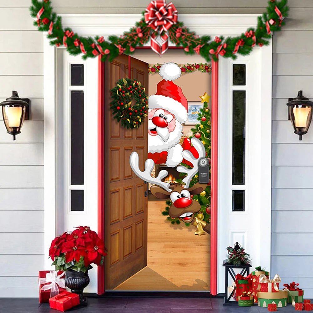 Home Decor Holiday Door Cover Eye-Catching Designs Door Decoration For Indoor Outside