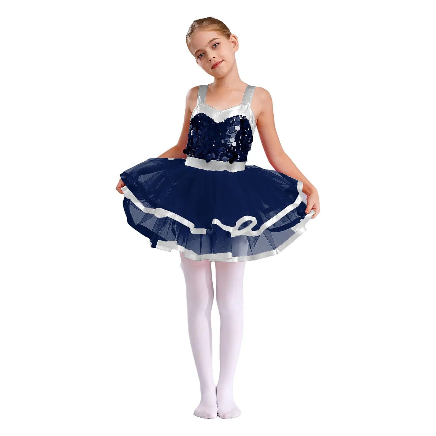 Summer Girls Clothes Sequins Tutu Dress for Dancing Birthday Party Ball Gown Festival Ballet Jazz Dance Costume Holiday Dresses
