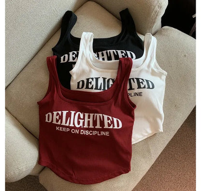 American Retro Strap Vest Women's Inner Wear Outer Wear Summer Thai Sle Spicy Girl Tube Top Svel Top