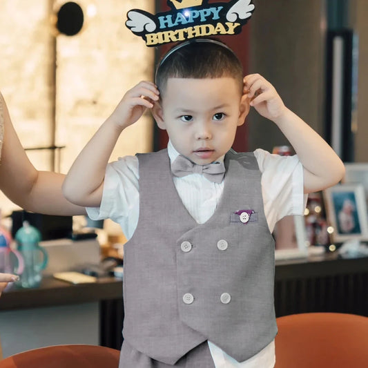 Summer 4Piece Infant Boy Clothes Set Fashion Gentleman Suit Baby Outfit Children Boys' Gentleman Suit  Kids' Clothing