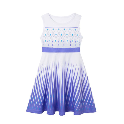 Summer Casual Dress for Girls Mermaid Dress One-Shoulder Sling Short Sleeve Cosplay Princess Costume Casual Vest 2-10 Years