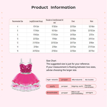Summer Girls Clothes Sequins Tutu Dress for Dancing Birthday Party Ball Gown Festival Ballet Jazz Dance Costume Holiday Dresses