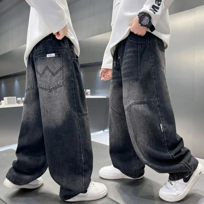 Boys Jeans For Children's Pants Kids New Clothing Trousers Loose Spring/Autumn Clothes Teenager Casual Jeans 4-14Y