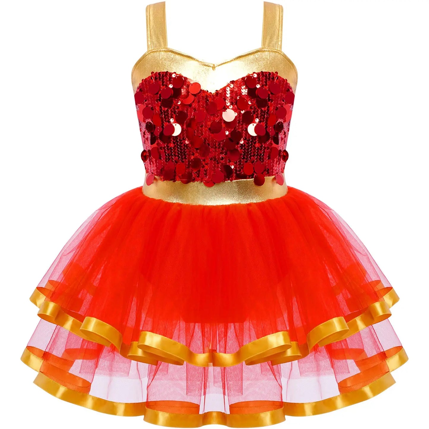 Summer Girls Clothes Sequins Tutu Dress for Dancing Birthday Party Ball Gown Festival Ballet Jazz Dance Costume Holiday Dresses