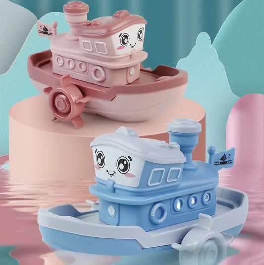 Baby Bath Toys Cute Cartoon Ship Boat Clockwork Toy Wind Up Toy Kids Water Swimming Beach Game for Children Gifts Boys Toys
