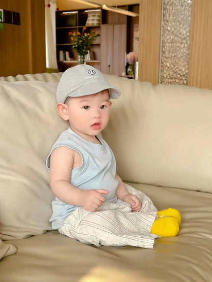 Boys' Summer Lightweight Set: Sleeveless T-Shirt and Mosquito-Resistant Pants, New Arrival with Vest and Casual Pants.