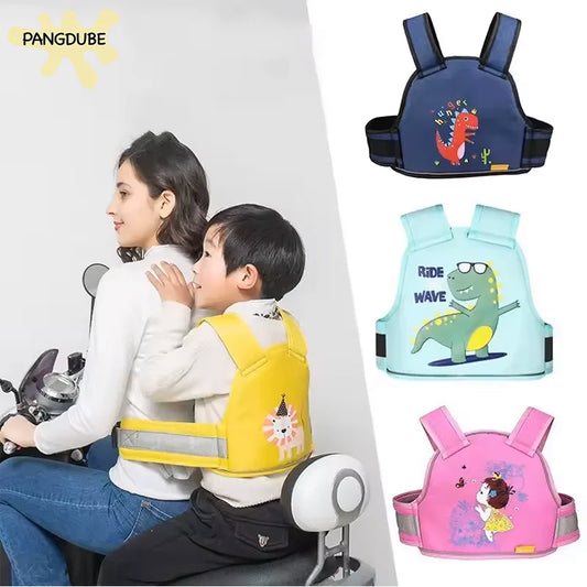 PANGDUBE Kids Safety Harness Adjustable Strap Belt for Electric Car Motorcycle Bike Anti Fall Baby Cycling Gear Child Seat