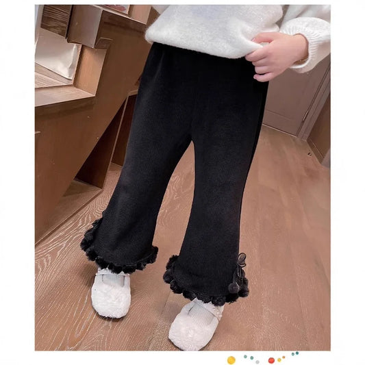 Girls' Autumn/Winter Leggings Cute Stretchy Outer Pants Fashionable & Warm Trousers for Baby Toddler Kids