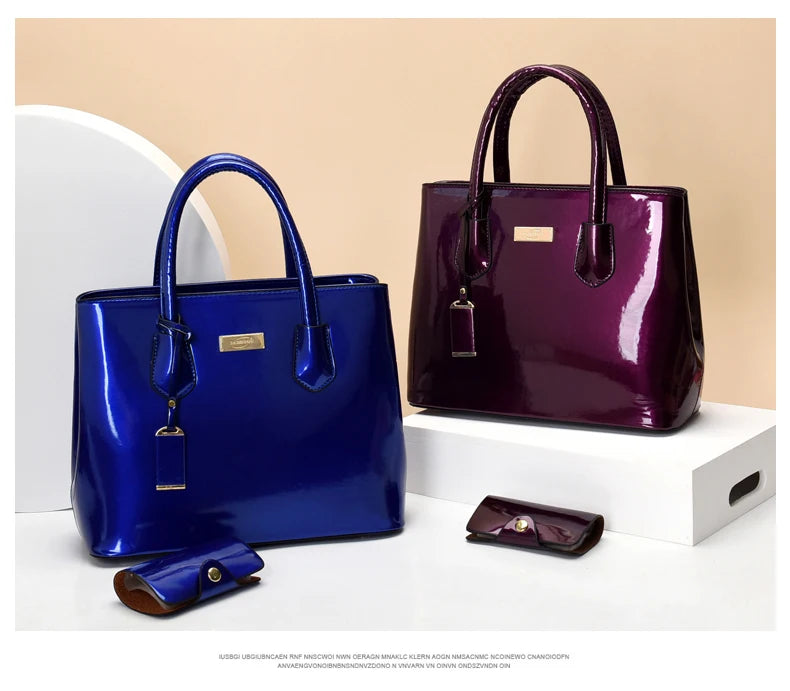 Women Handbags High Quality Patent Leather Women's Bag Fashion Shoulder bag Luxury Tote bag+card package Designer Messenger Bags
