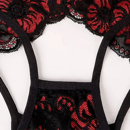 Women's Briefs Low Waist Hollow Lace French Knickers Panties Lingerie Briefs Mesh Sheer Thongs Underwear Female