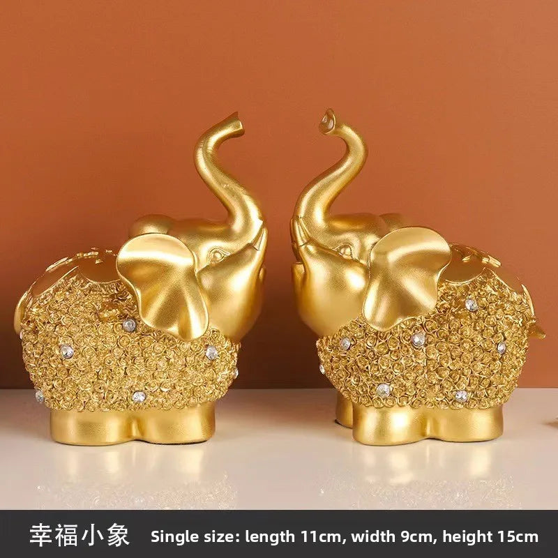 Elephant ornaments, living room wine cabinet, TV cabinet, creative home decor, entrance soft decorations, gifts, office