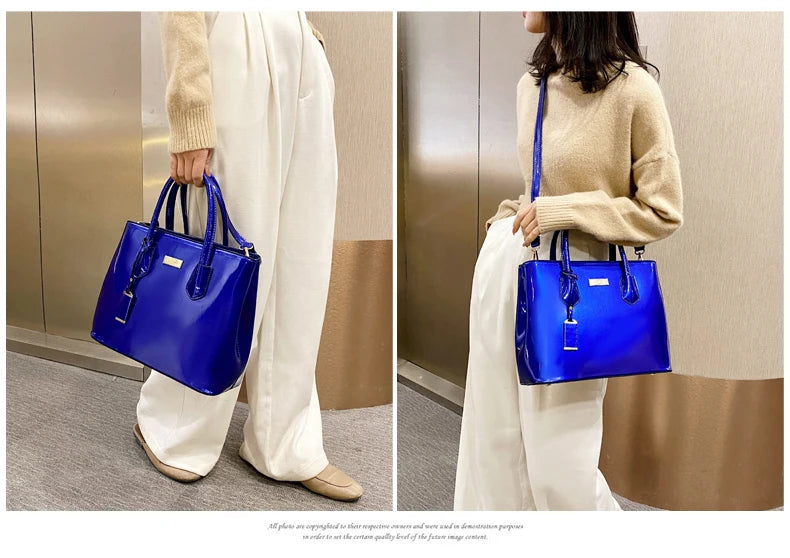 Women Handbags High Quality Patent Leather Women's Bag Fashion Shoulder bag Luxury Tote bag+card package Designer Messenger Bags