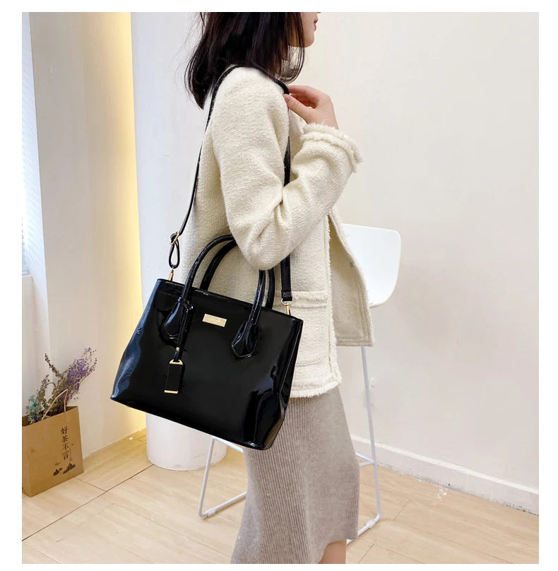 Women Handbags High Quality Patent Leather Women's Bag Fashion Shoulder bag Luxury Tote bag+card package Designer Messenger Bags
