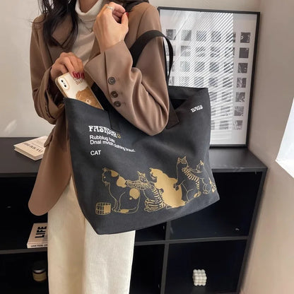 Women's Canvas Tote Bag Fashionable Spacious Durable Shoulder Bag with Zipper Closure and Classic Design Perfect for Work