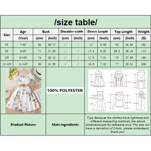 Girl Dresses New Summer 8-12Yrs Short Sleeve Belt Silk Fashion Floral Casual Birthday Party Girls Gown