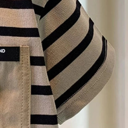 0-5 years old Boys' summer outfit set Summer short sleeved shorts New children's striped baby two-piece set