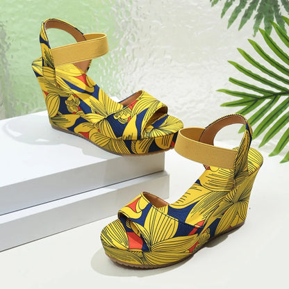 Shoes for Women 2025 New Women Wedge Sandals Retro Ethnic Printing Platform Sandals Ladies Casual Comfortable Outdoor Sandals