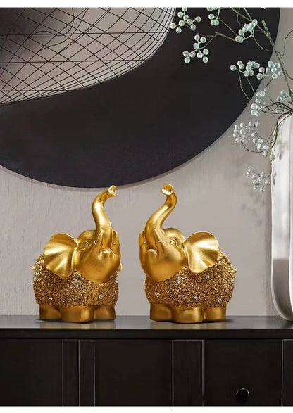 Elephant ornaments, living room wine cabinet, TV cabinet, creative home decor, entrance soft decorations, gifts, office