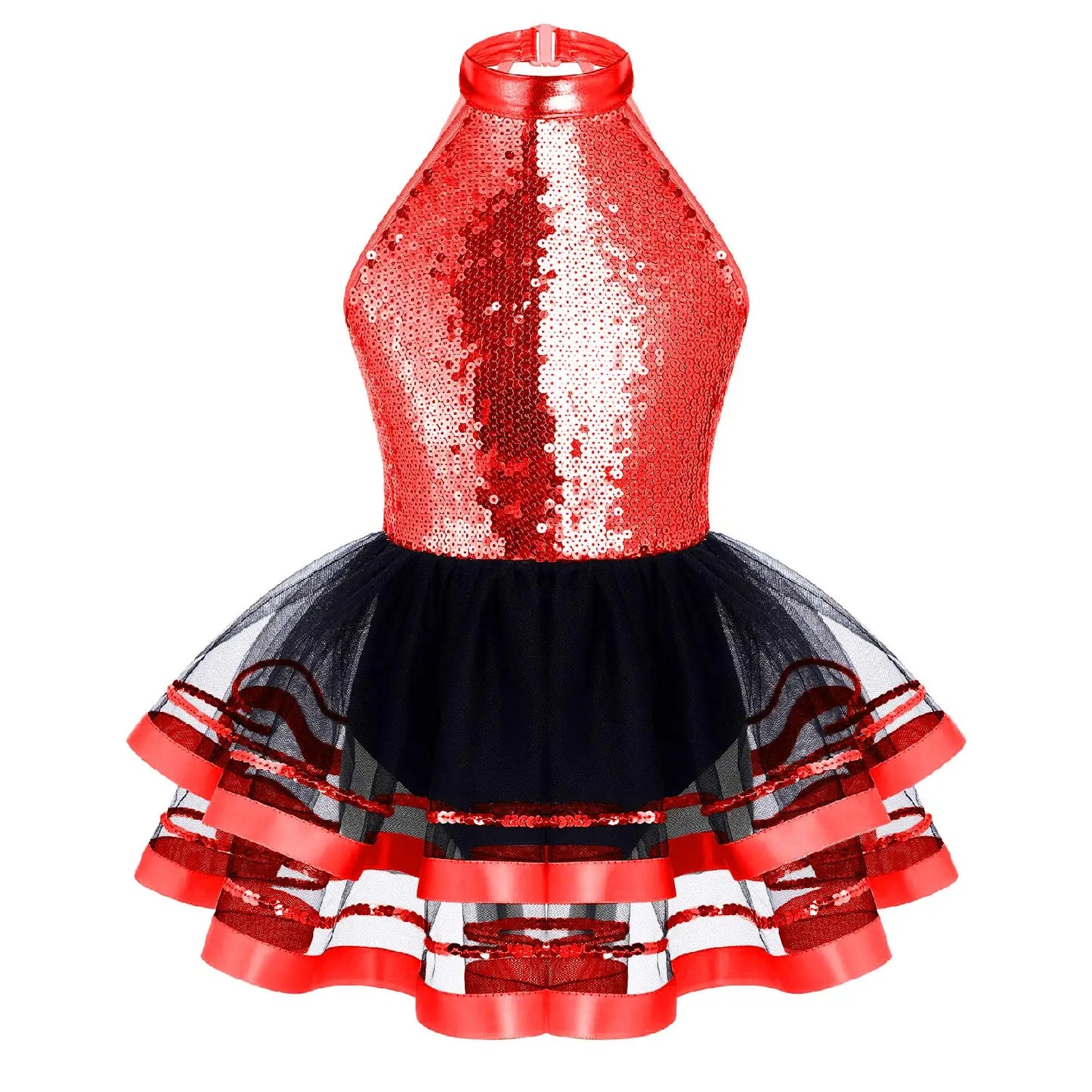 Summer Girls Clothes Sequins Tutu Dress for Dancing Birthday Party Ball Gown Festival Ballet Jazz Dance Costume Holiday Dresses