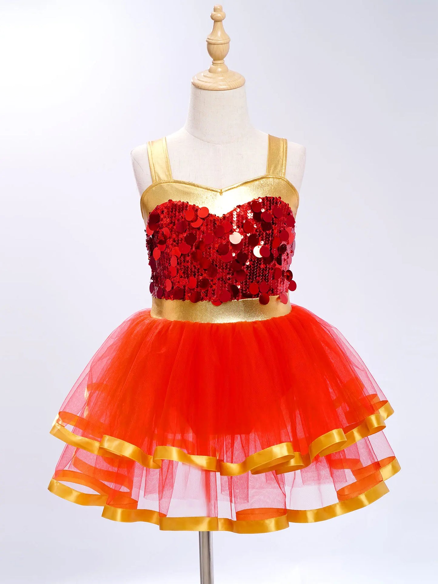 Summer Girls Clothes Sequins Tutu Dress for Dancing Birthday Party Ball Gown Festival Ballet Jazz Dance Costume Holiday Dresses