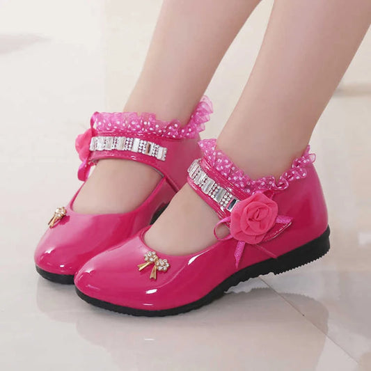 Girls' leather shoes princess shoes 2024 new children's single shoes big black student performance shoes baby leather shoes