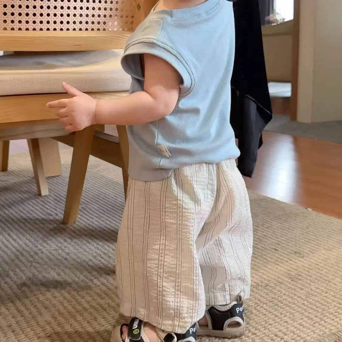 Boys' Summer Lightweight Set: Sleeveless T-Shirt and Mosquito-Resistant Pants, New Arrival with Vest and Casual Pants.