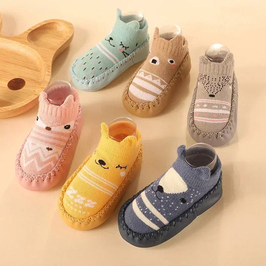 Baby Socks Slippers With Rubber Soles Girl Boy Infant Newborn Children Floor Socks Shoes Anti Slip Soft Sole Toddlers Indoor