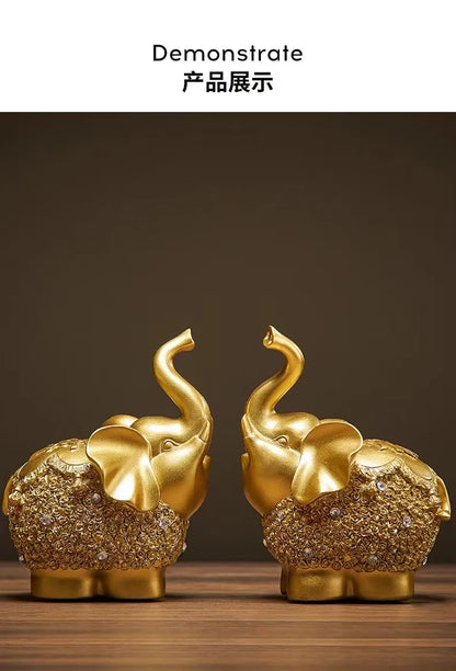 Elephant ornaments, living room wine cabinet, TV cabinet, creative home decor, entrance soft decorations, gifts, office