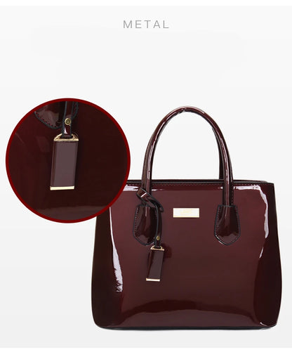 Women Handbags High Quality Patent Leather Women's Bag Fashion Shoulder bag Luxury Tote bag+card package Designer Messenger Bags