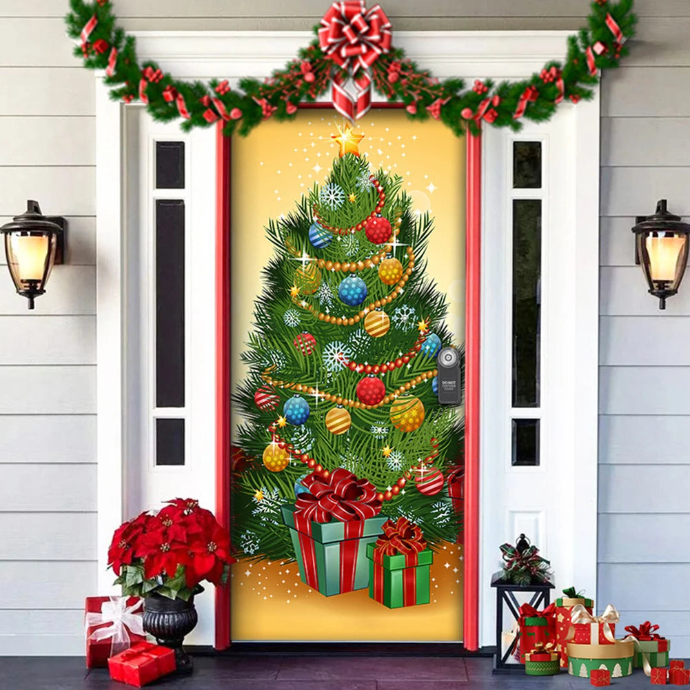 Home Decor Holiday Door Cover Eye-Catching Designs Door Decoration For Indoor Outside