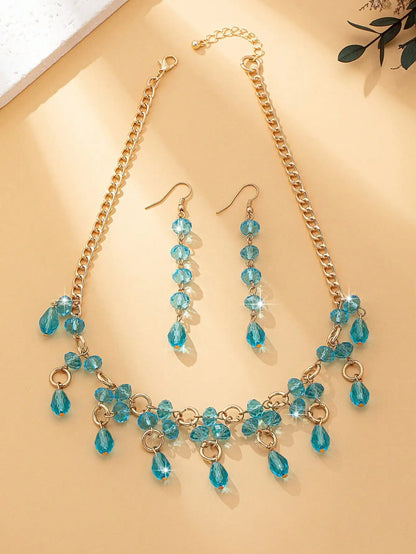 A Set of Light Luxury, Elegant, High-End, Stylish and Versatile Women's Earrings, Necklaces and Jewelry Sets