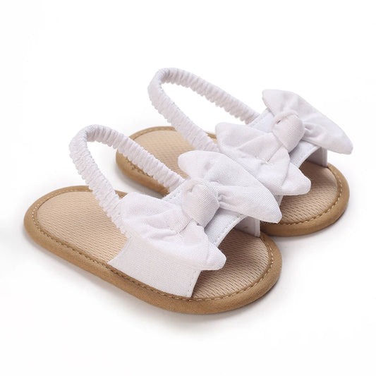 Summer casual sandals fashionable and minimalist baby girls' shoes bow shaped soft soles lightweight walking shoes