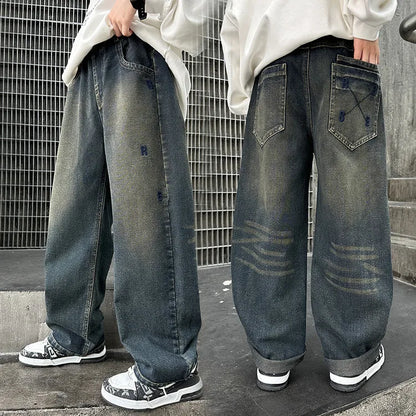 Boys Jeans For Children's Pants Kids New Clothing Trousers Loose Spring/Autumn Clothes Teenager Casual Jeans 4-14Y