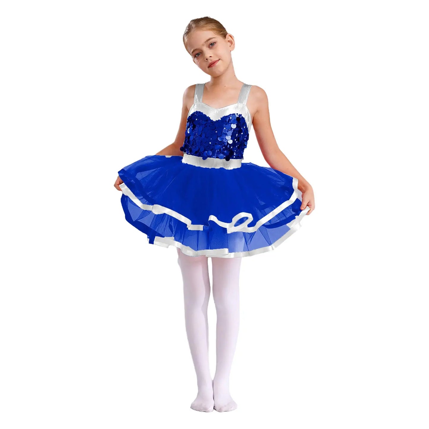 Summer Girls Clothes Sequins Tutu Dress for Dancing Birthday Party Ball Gown Festival Ballet Jazz Dance Costume Holiday Dresses