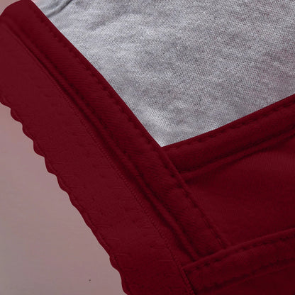 Women'S Underwear Without Steel Ring Bra Front Buckle Lace Border Printed Vest Bra Comfortable Soft Middle-Aged Elderly