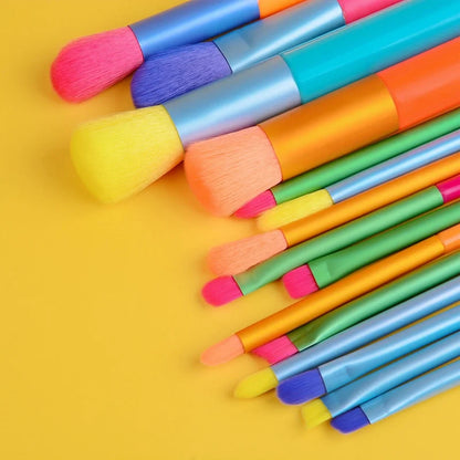 Makeup Brushes 15Pcs Colourful Makeup Brush Set Foundation Contour Blush Concealers Eye Shadow Blending Make Up Brush Kit